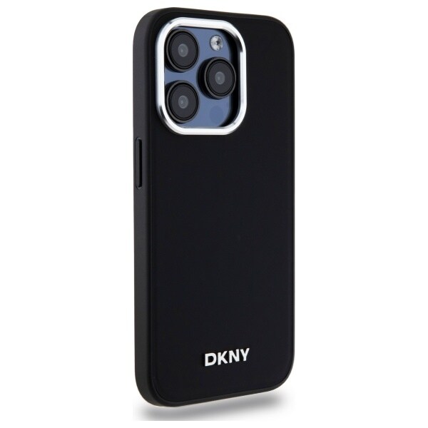 DKNY MagSafe iPhone 15 Pro-fodral med slät logotyp - svart