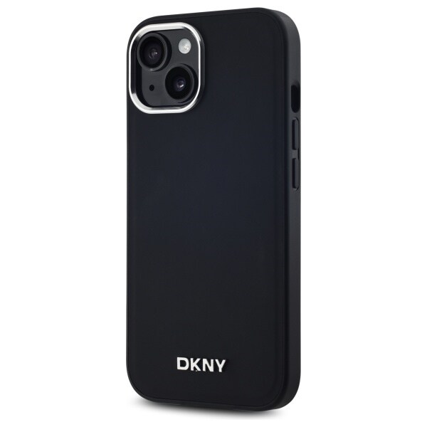 DKNY MagSafe iPhone 15 Plus-fodral med slät logotyp - Svart
