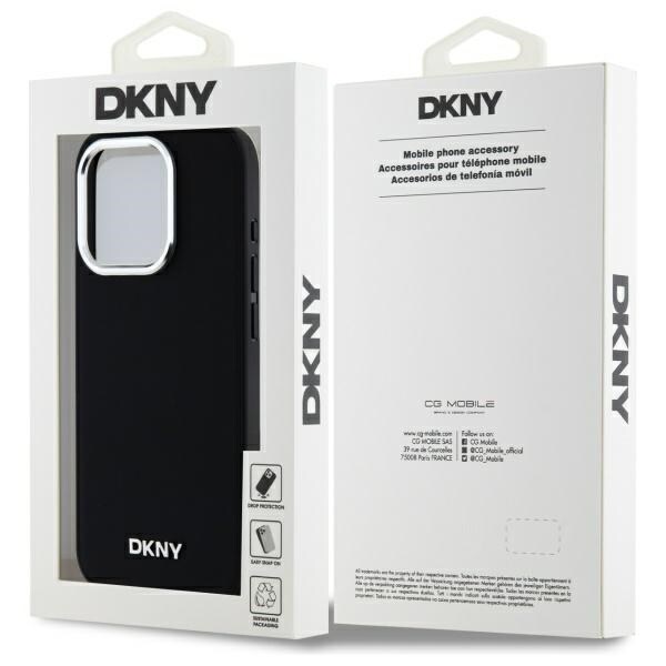 DKNY MagSafe iPhone 15 Pro Max-fodral med slät logotyp - svart