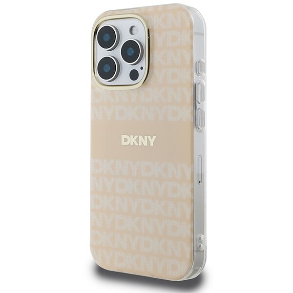 DKNY Repeat Texture Pattern & Stripe MagSafe iPhone 16 Pro-fodral - Rosa