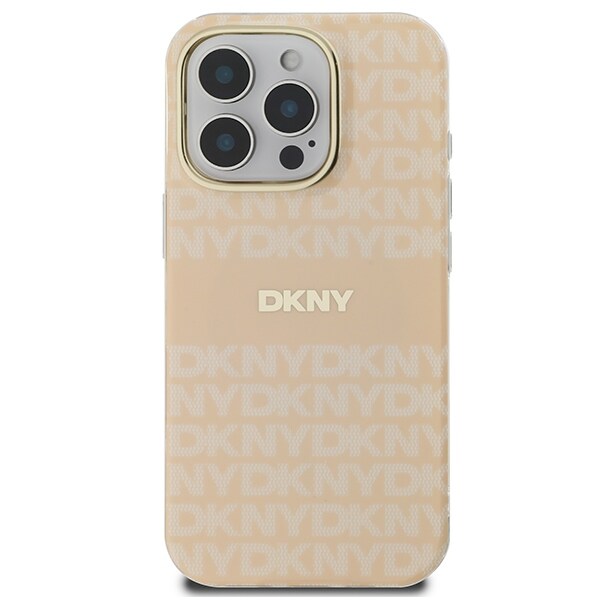 DKNY Repeat Texture Pattern & Stripe MagSafe iPhone 16 Pro-fodral - Rosa