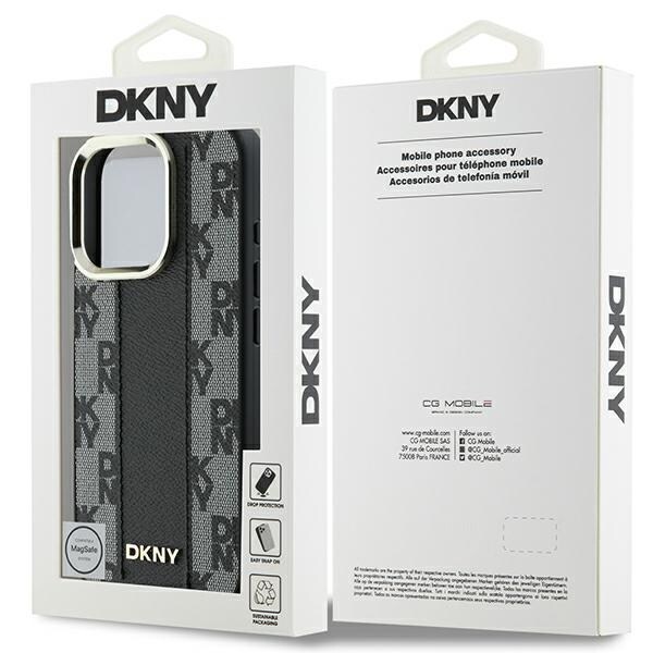 DKNY ternet mønster Magsafe iPhone 16 Pro-etui - sort