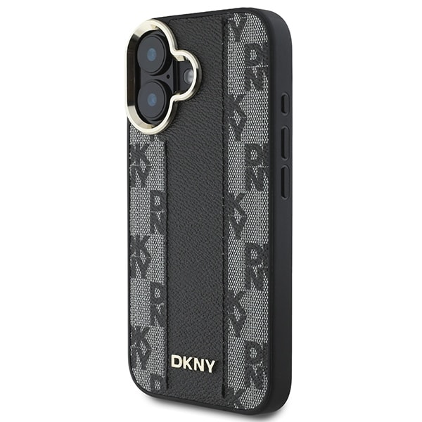 DKNY rutigt mönster Magsafe iPhone 16 fodral - svart