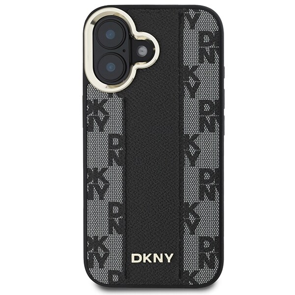 DKNY rutigt mönster Magsafe iPhone 16 fodral - svart