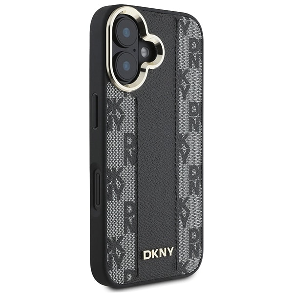 DKNY rutigt mönster Magsafe iPhone 16 fodral - svart