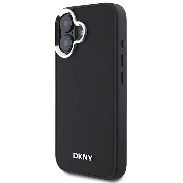 DKNY MagSafe iPhone 16 Fodral med silverlogotyp - Svart