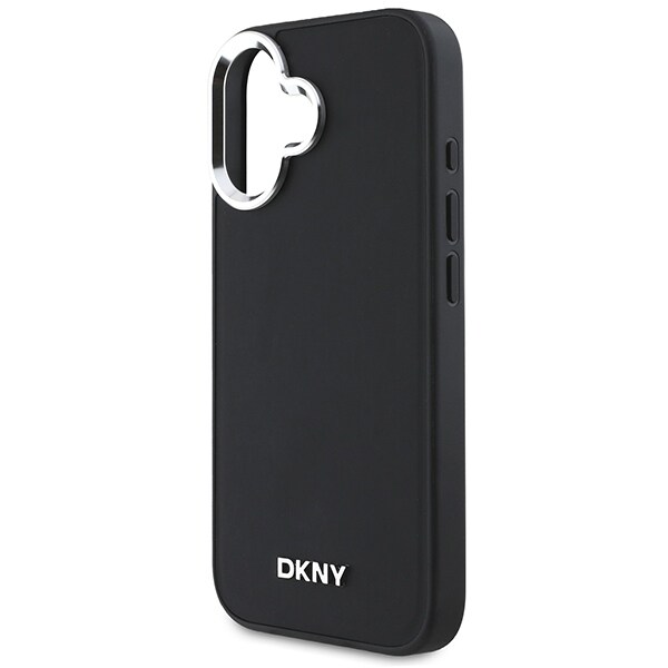 DKNY MagSafe iPhone 16 Fodral med silverlogotyp - Svart