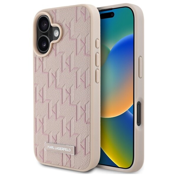 Karl Lagerfeld Hot Stamp Magsafe iPhone 16 Fodral - Rosa