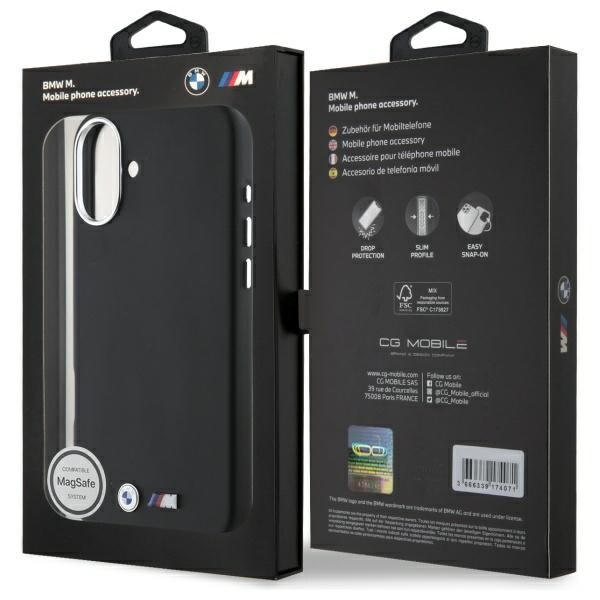 BMW M Smooth Full Wrapped Metal MagSafe-etui til iPhone 16 Plus - Sort