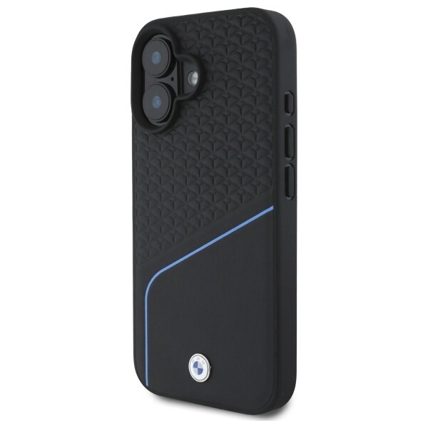 BMW Sign Leather Textured And Line MagSafe iPhone 16 Fodral - Svart