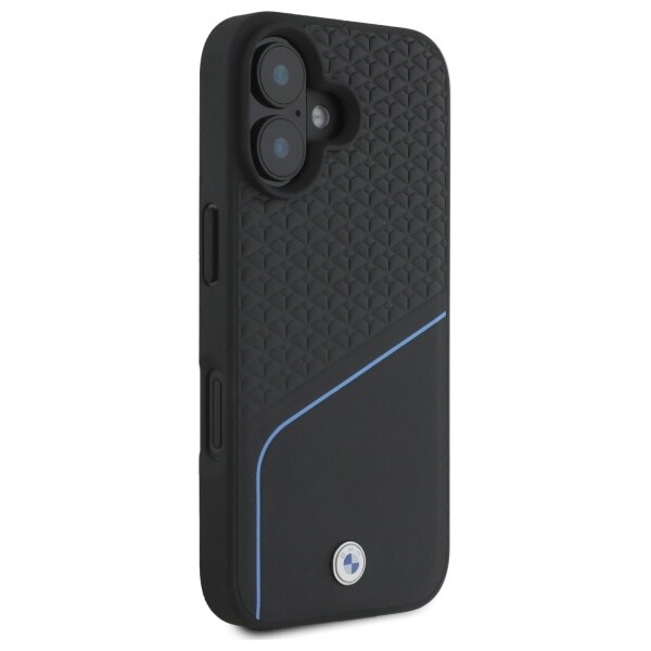 BMW Sign Leather Textured And Line MagSafe iPhone 16 Fodral - Svart