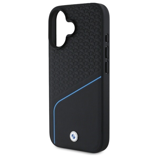 BMW Sign Leather Textured And Line MagSafe iPhone 16 Fodral - Svart