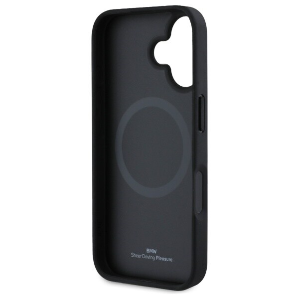 BMW Sign Leather Textured And Line MagSafe iPhone 16 Fodral - Svart