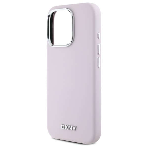 DKNY Liquid Silicone Small Metal Logo MagSafe iPhone 16 Pro Max Fodral - Rosa