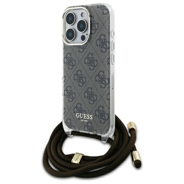 Guess Crossbody Cord 4G Print Fodral för iPhone 16 Pro Max - Brun