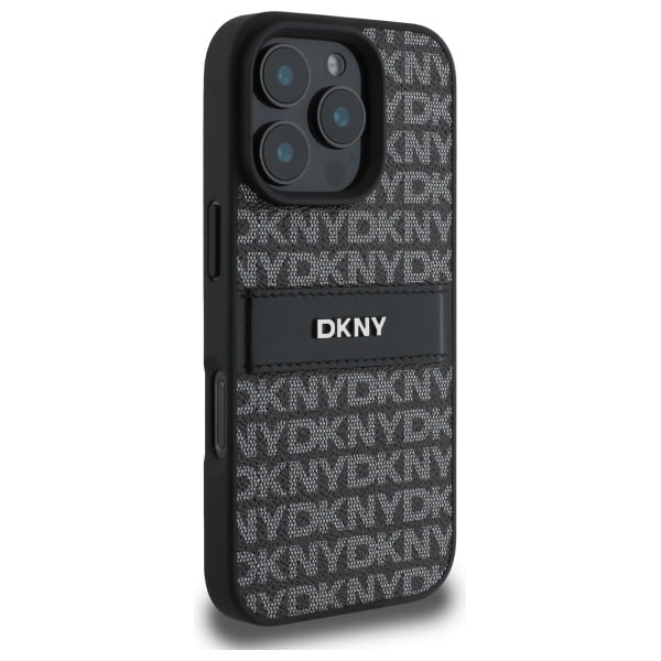 DKNY Texture Pattern Tonal Stripe iPhone 16 Pro Fodral - Svart