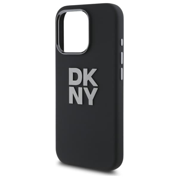 DKNY Fodral för 16 Pro i flytande silikon med metallogo iPhone - Svart