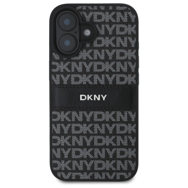 DKNY Texture Pattern Tonal Stripe iPhone 16 Fodral - Svart