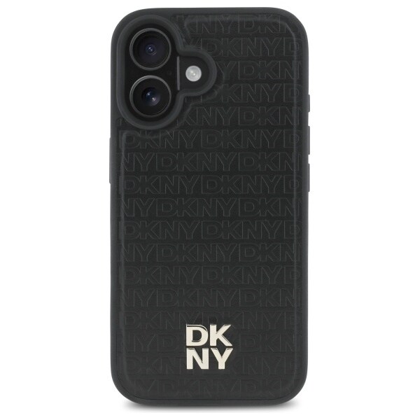 DKNY Repeat Pattern Stack Logo MagSafe iPhone 16 Etui - Sort