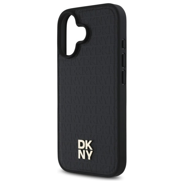 DKNY Repeat Pattern Stack Logo MagSafe iPhone 16 Etui - Sort