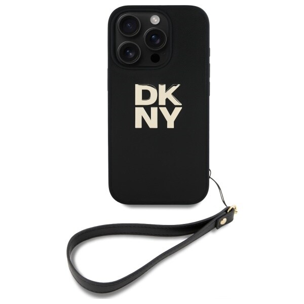 DKNY håndledsrem med lagerlogo iPhone 16 Pro-etui - sort