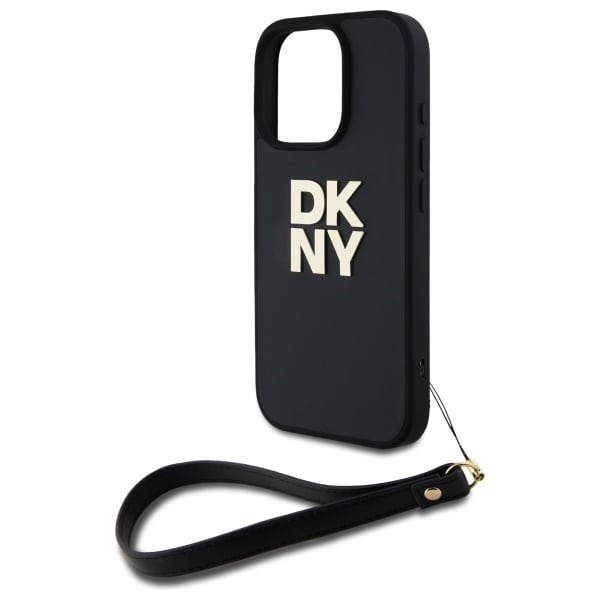 DKNY håndledsrem med lagerlogo iPhone 16 Pro-etui - sort