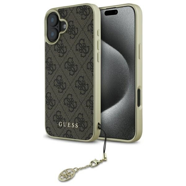 Guess 4G Charms Collection iPhone 16 Plus-fodral - Brun