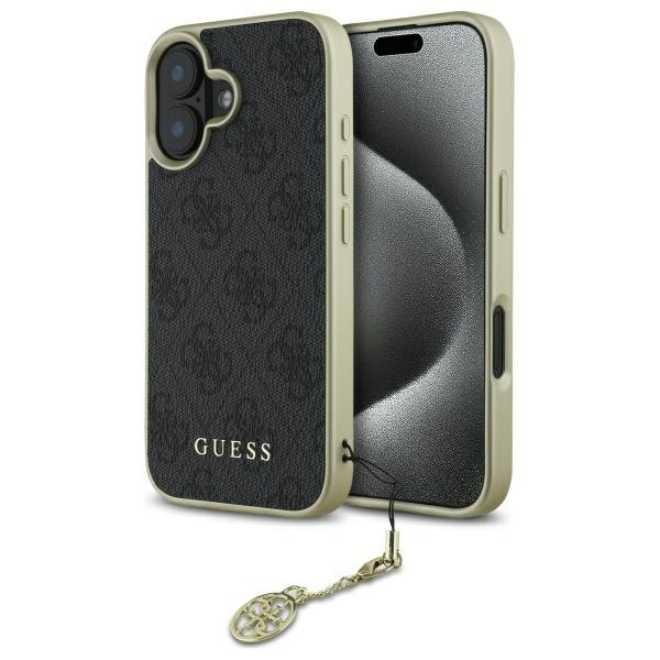 Guess 4G Charms Collection fodral för iPhone 16 - svart