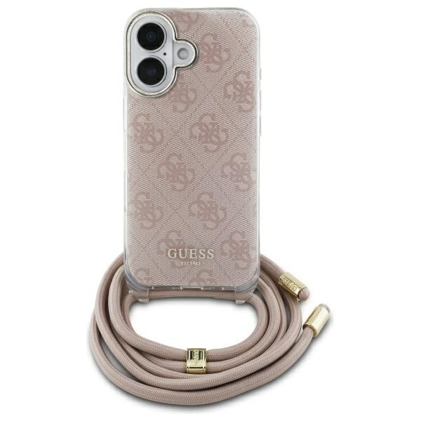 Guess Crossbody Cord 4G Print iPhone 16 Fodral - Rosa