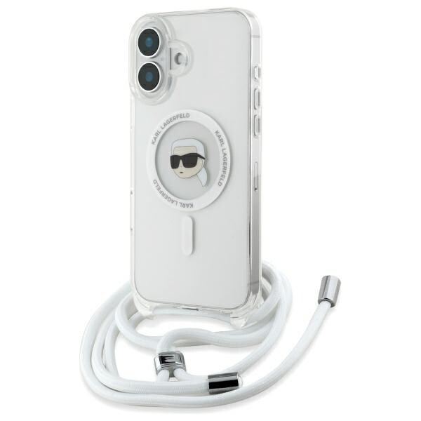 Karl Lagerfeld Crossbody IML Karl Head Magsafe-fodral för iPhone 16 - Klar
