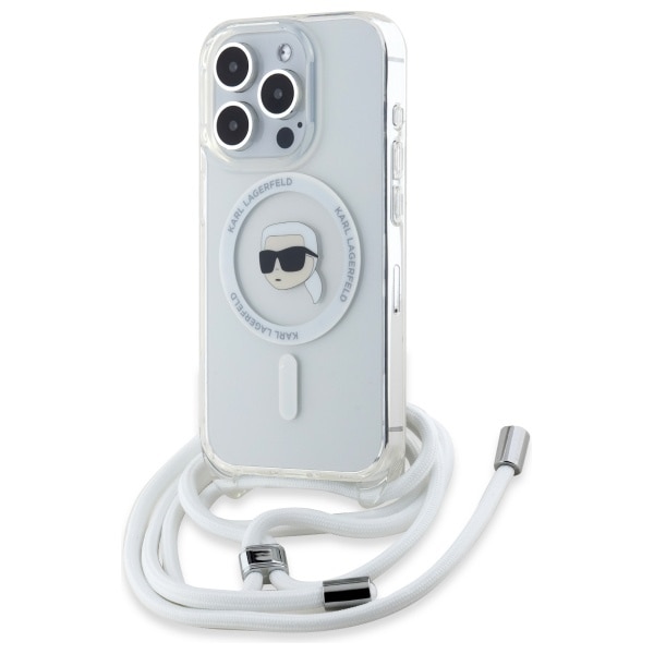 Karl Lagerfeld Crossbody IML Karl Head Magsafe-fodral för iPhone 16 Pro - Klar