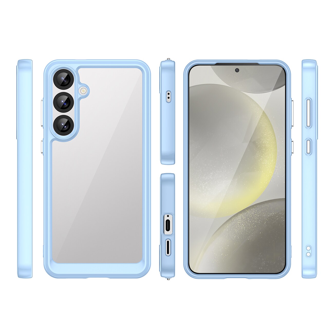 Outer Space-etui med geleramme til Samsung Galaxy S25+ - Blå