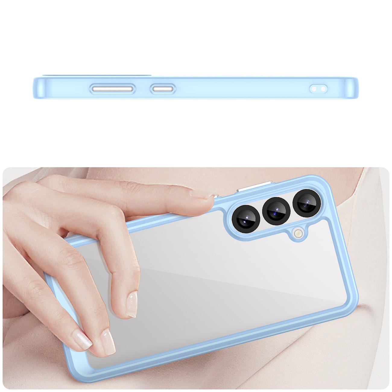 Outer Space-etui med geleramme til Samsung Galaxy S25+ - Blå