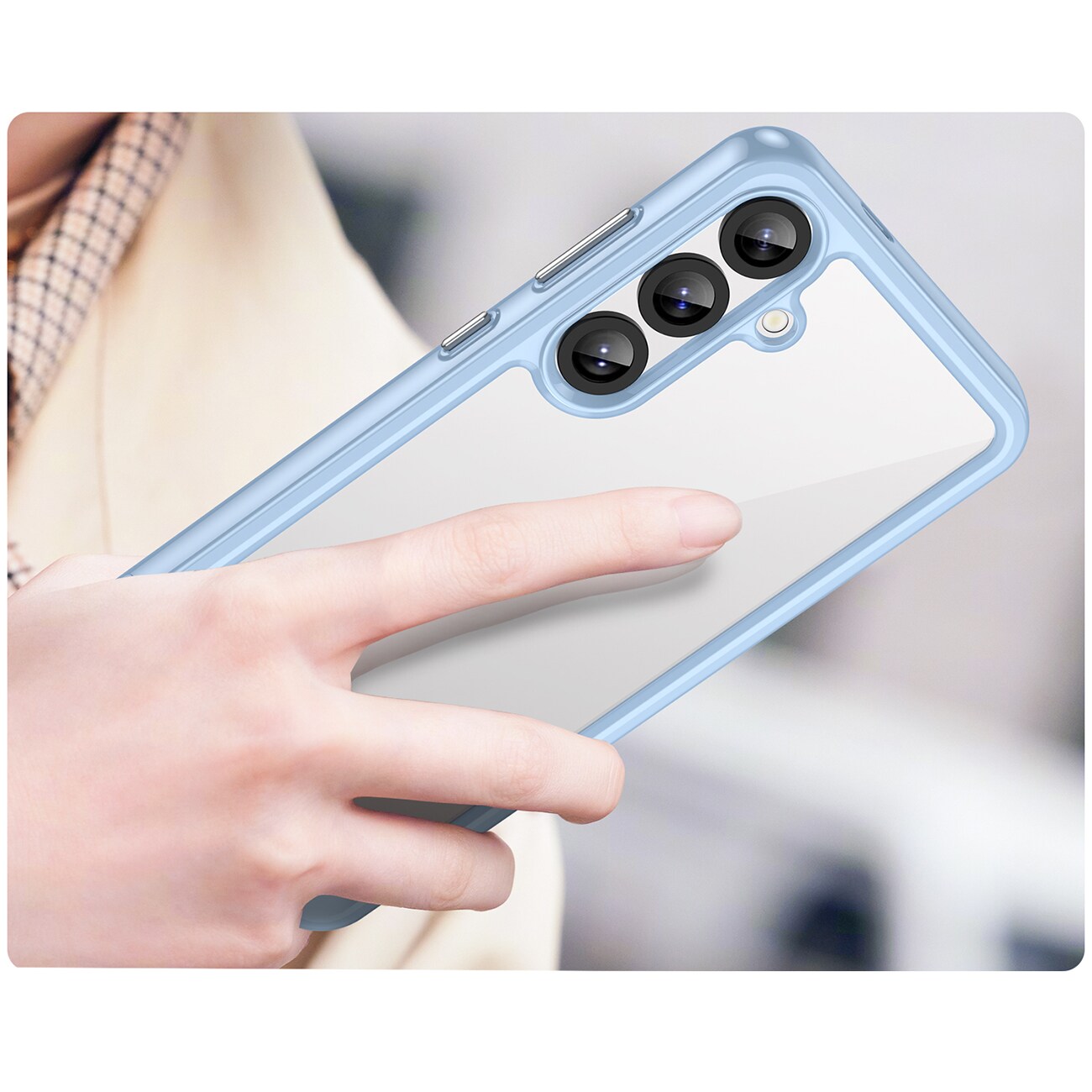 Outer Space-etui med geleramme til Samsung Galaxy S25+ - Blå