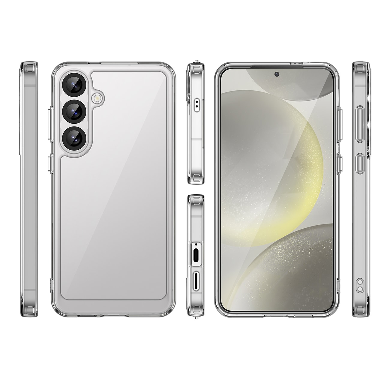 Outer Space-etui med gelramme til Samsung Galaxy S25+ - Transparent