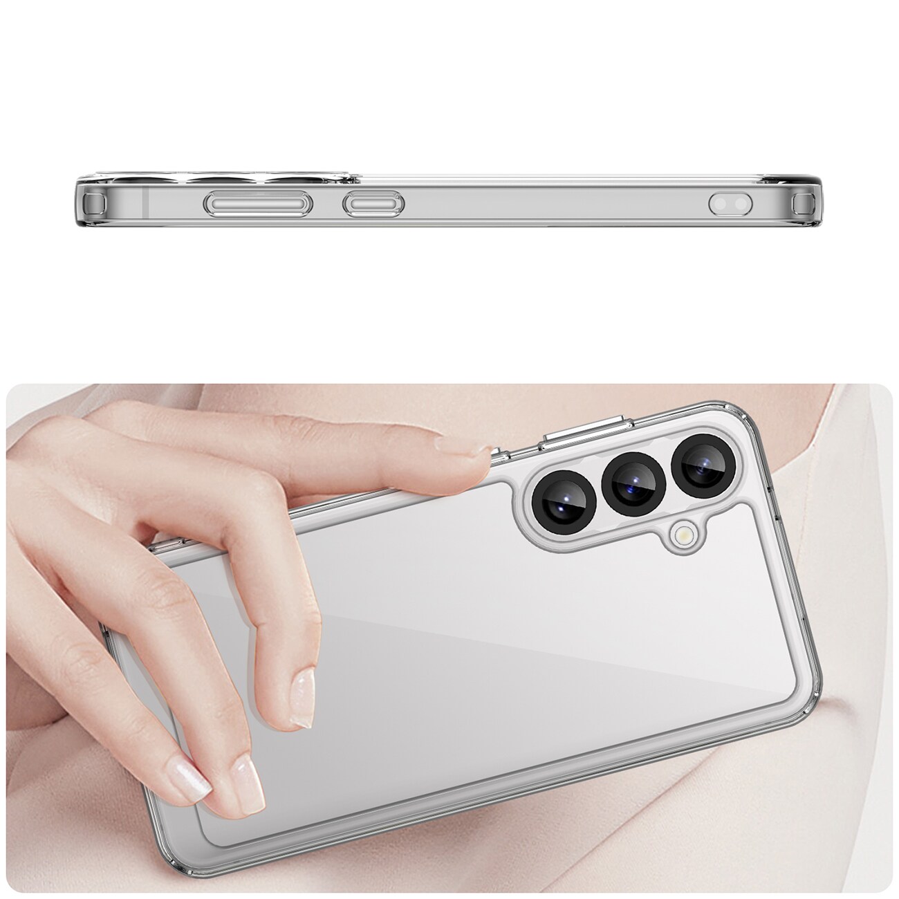 Outer Space-etui med gelramme til Samsung Galaxy S25+ - Transparent