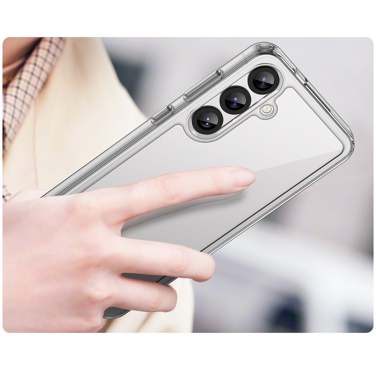 Outer Space-etui med gelramme til Samsung Galaxy S25+ - Transparent