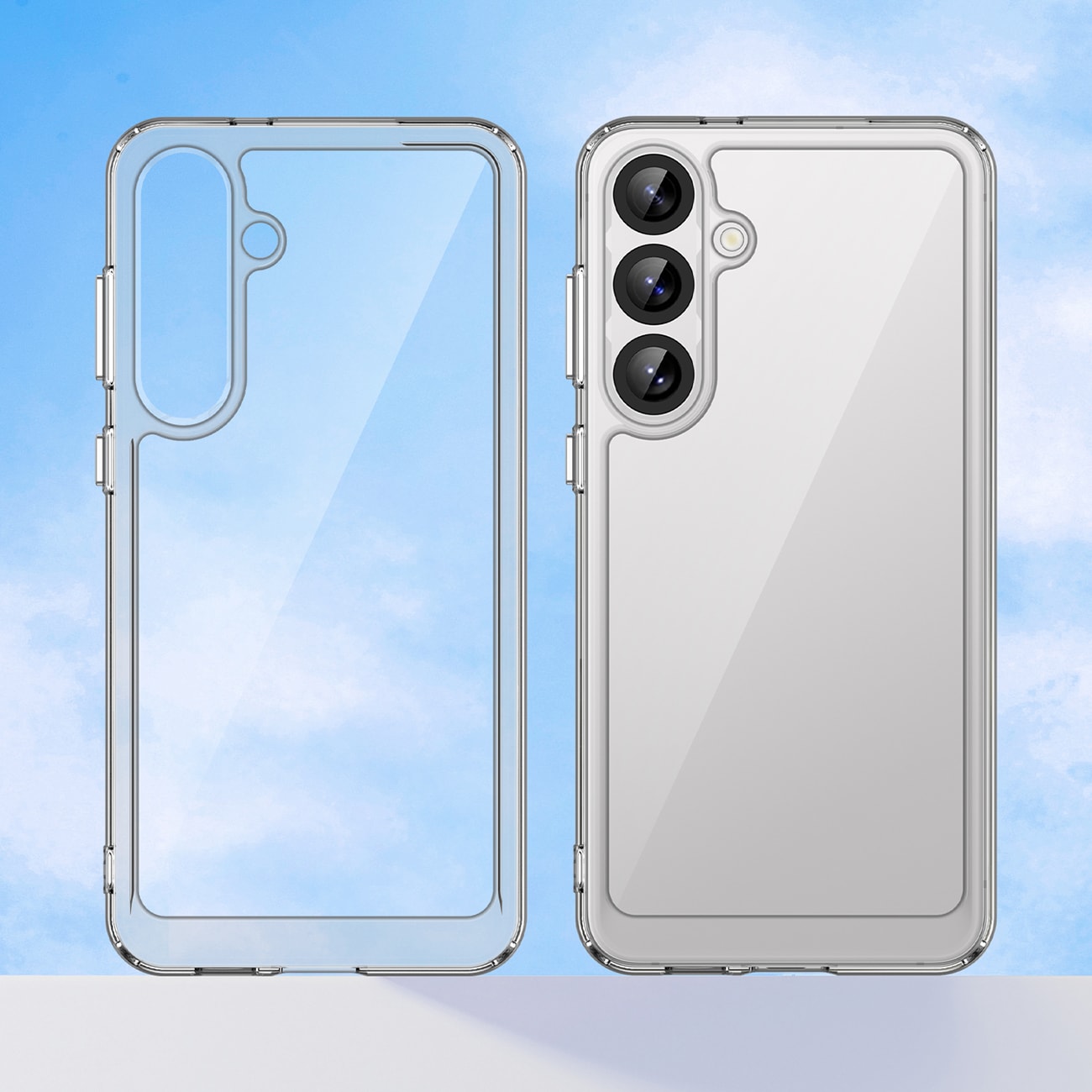 Outer Space-etui med gelramme til Samsung Galaxy S25+ - Transparent