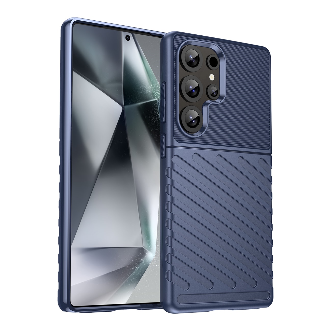 Thunder Case Samsung Galaxy S25 Ultra Silicone Armored Fodral - Blå