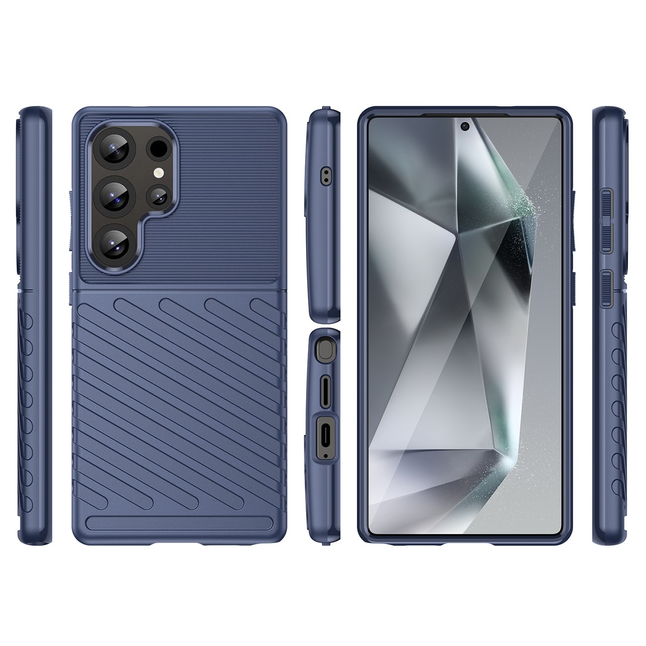 Thunder Case Samsung Galaxy S25 Ultra Silicone Armored Fodral - Blå