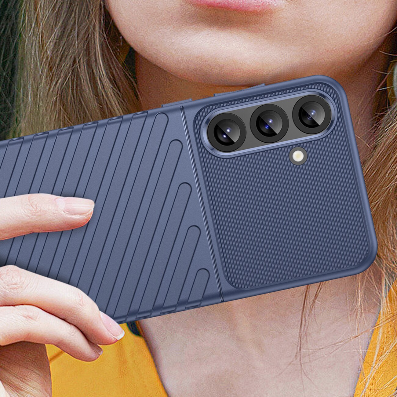 Thunder Case för Samsung Galaxy S25+ Pansarskydd i silikon - Blå