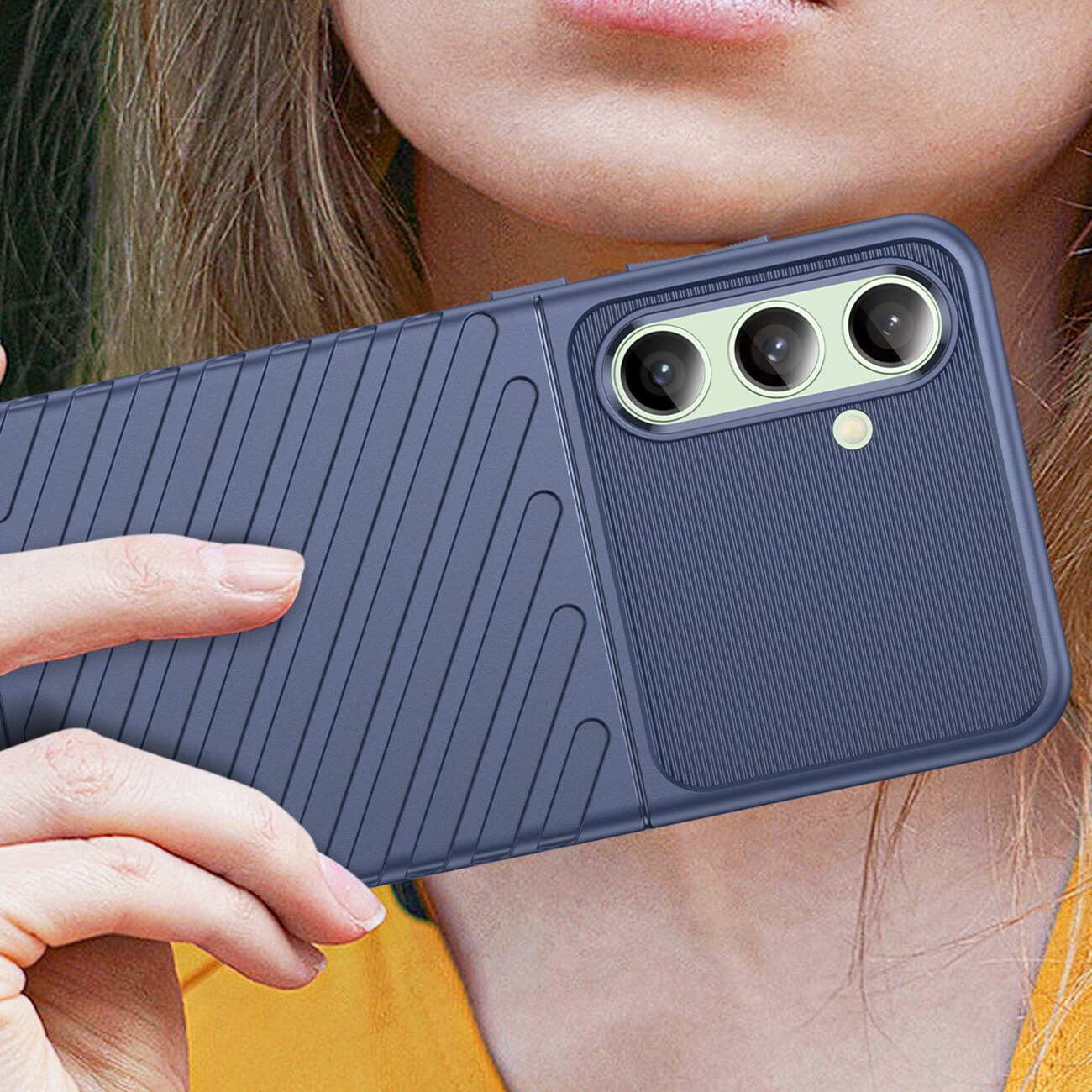 Thunder Case för Samsung Galaxy S24 FE silikonpansarskydd - blå