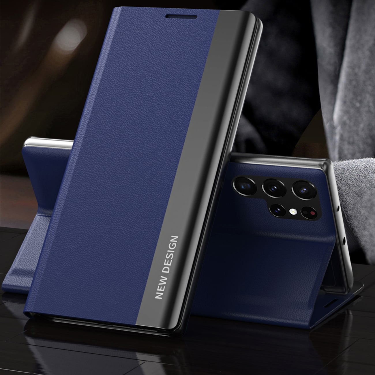 Sleep Case Pro Samsung Galaxy S25 Ultra-etui med flip og stativ - Blå