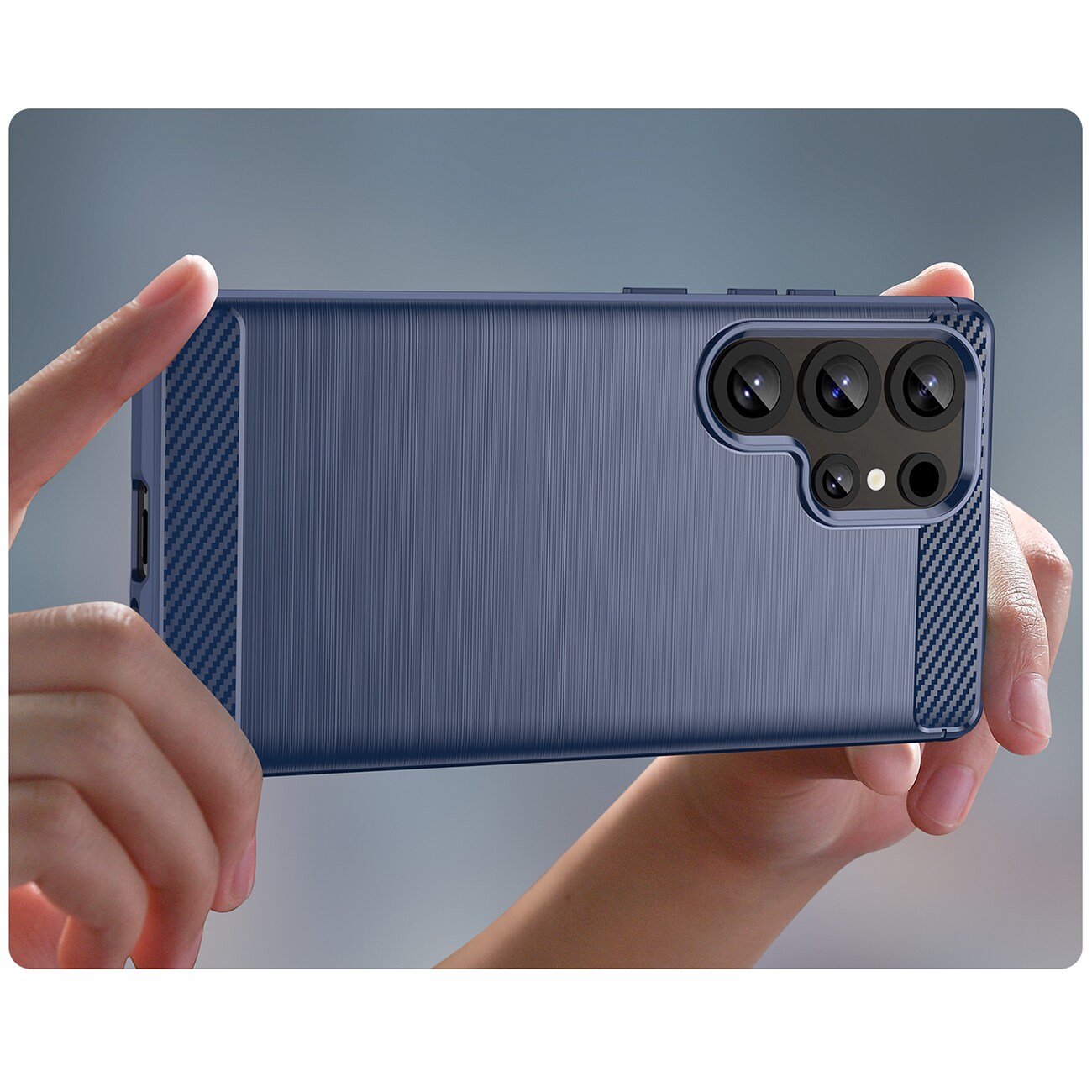 Carbon-etui til Samsung Galaxy S25 Ultra - Blå