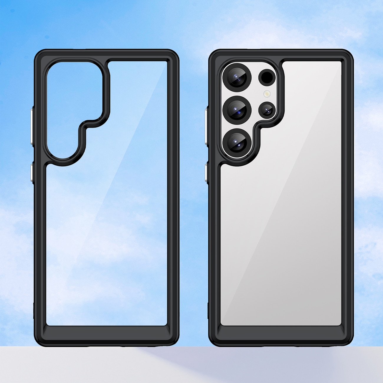 Outer Space-etui med geleramme til Samsung Galaxy S25 Ultra - Sort