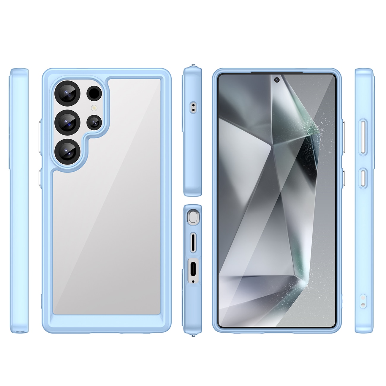 Outer Space-etui med geleramme til Samsung Galaxy S25 Ultra - Blå