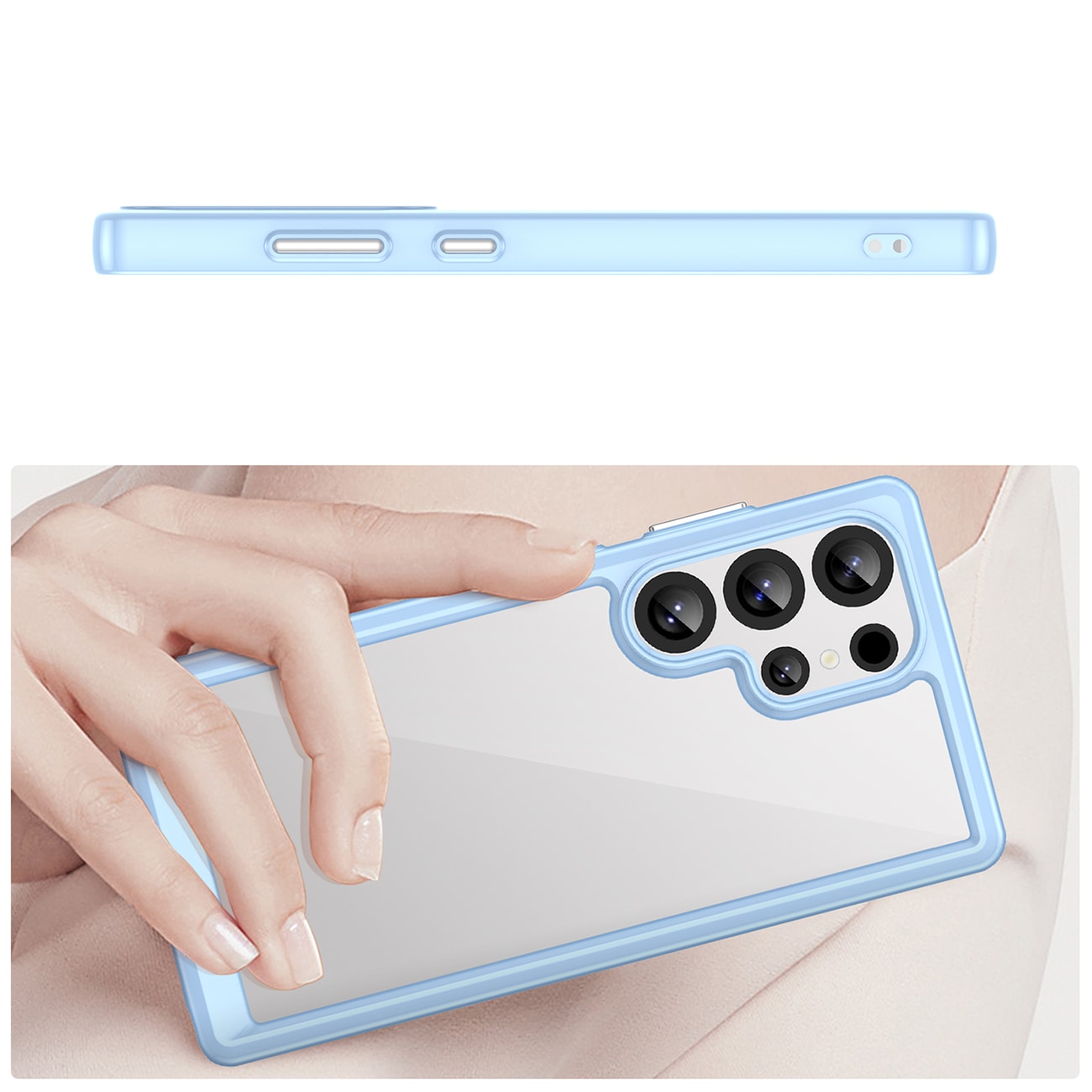 Outer Space-etui med geleramme til Samsung Galaxy S25 Ultra - Blå