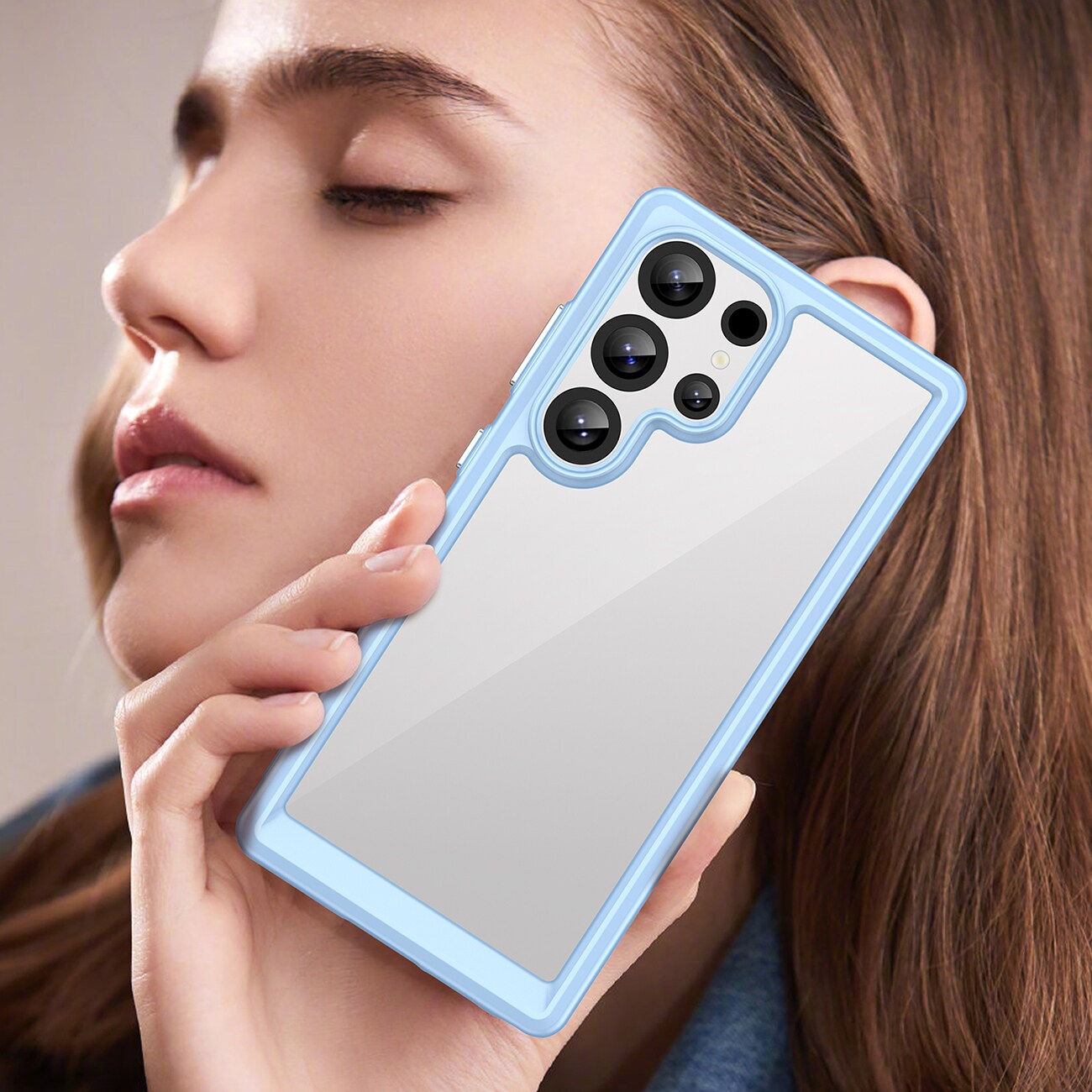 Outer Space-etui med geleramme til Samsung Galaxy S25 Ultra - Blå