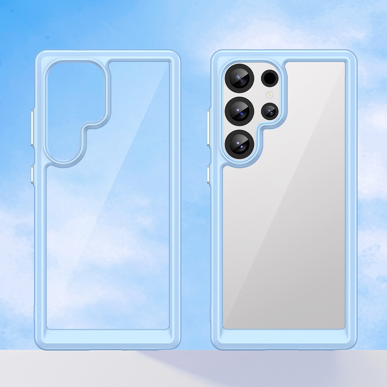 Outer Space-etui med geleramme til Samsung Galaxy S25 Ultra - Blå