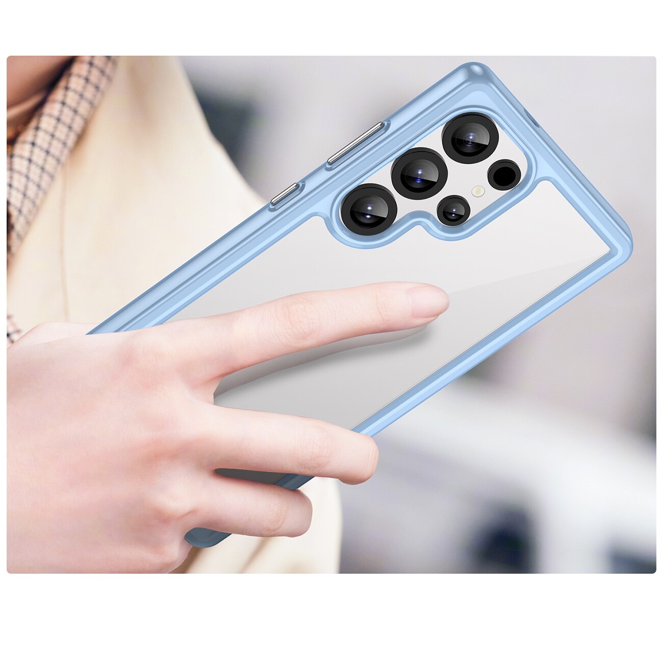 Outer Space-etui med geleramme til Samsung Galaxy S25 Ultra - Blå